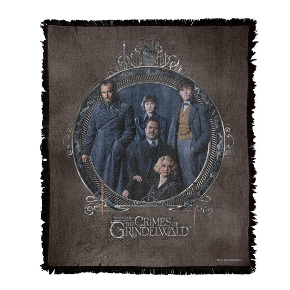 Fantastic Beasts 2 Blanket, 50x60 Dumbledore's Team Woven Tapestry Cotton Blend Fringed Throw Blanket