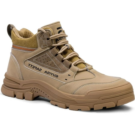 Steel Toe Boots for Men Indestructible Steel Toe Shoes Breathable High Top Work Boots for Men Lightweight Safety Shoes Non Slip Work Shoes
