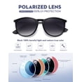 thumbnail image 3 of Gafas de sol WOWSUN vintage redondas polarizadas para mujer gris, 3 of 7