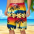 thumbnail image 2 of JAJAHO Mens Hawaiian Shorts Summer Beach Vacation Clothes Tropical Print Loose Fit Drawstring Shorts Trendy Bottoms, 2 of 5