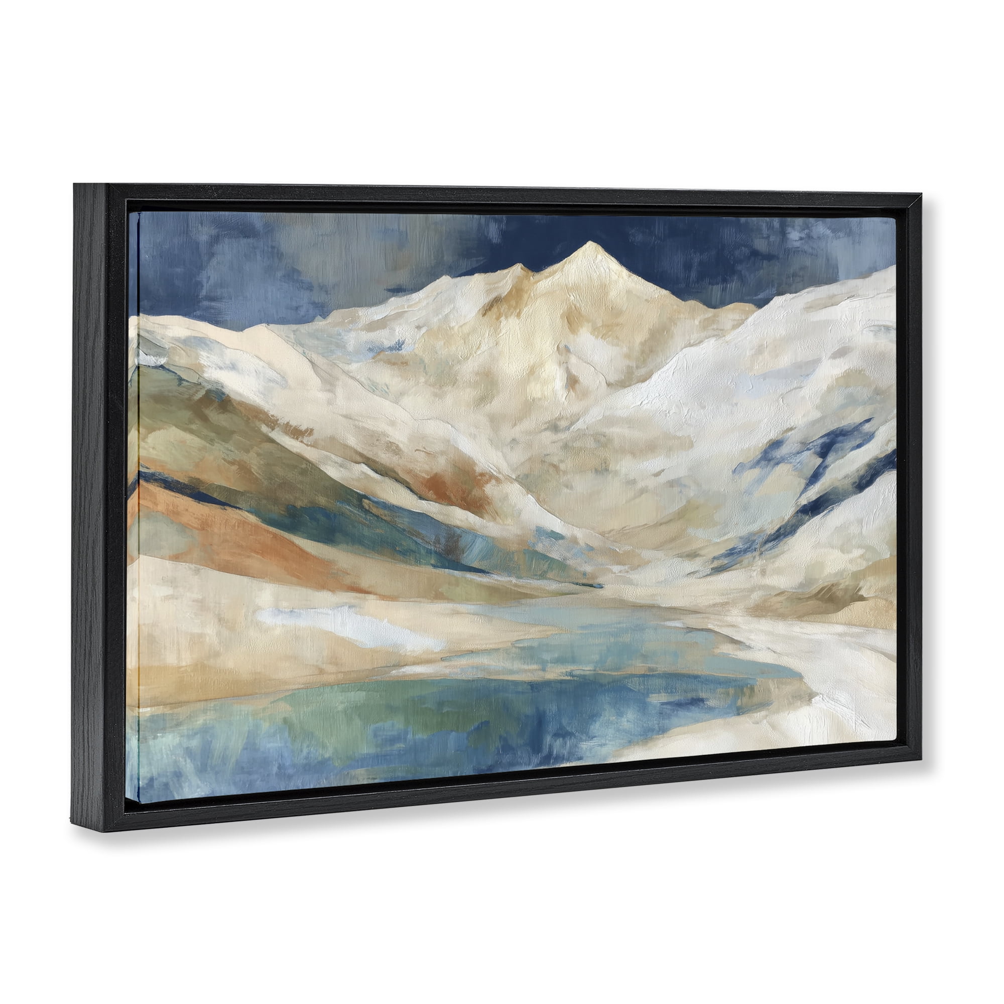 Stupell Industries Glacial Valley in Alaska Range Black Framed Floater Canvas Wall Art, design by Chromatic Storm Studio
