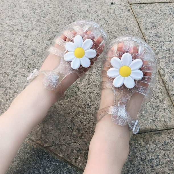 Sandalias romanas de crisantemo con cristales de gelatina para bebés de primavera y otoño para hombres y mujeres de mediana edad y niños pequeños