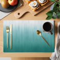 thumbnail image 2 of Teal Green Ombre Placemats Set of 8, Contemporary Gradient Abstract Art Placemats for Dining Table, Place Mats for Kitchen Tabletop, Waterproof Wipeable Dining Table Mats Set, 2 of 9