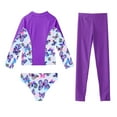 thumbnail image 4 of YONGHS Kids Girls Rash Guard Long Sleeve Swimshirts with Briefs Pants Swimsuit Beach Swimwear Set Purple 14, 4 of 5