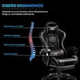 thumbnail image 4 of Silla Gamer Vidita GX2000 Ergonómica Negra de Poliuretano con Apoyacabezas y Soporte Lumbar, 4 of 8