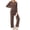 Brown, variant on Ekouaer Lounge Sets for Women Ribbed Knit Pajama Sets 2 Piece Long Sleeve Pjs Soft Loungewear Outfits with Pockets