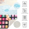 thumbnail image 3 of Yayeee Bath Rug for Bathroom Floor Non Slip Contour Fluffy Soft Absorbent Mat, 20"x24", Colorful Block Pattern, 3 of 7