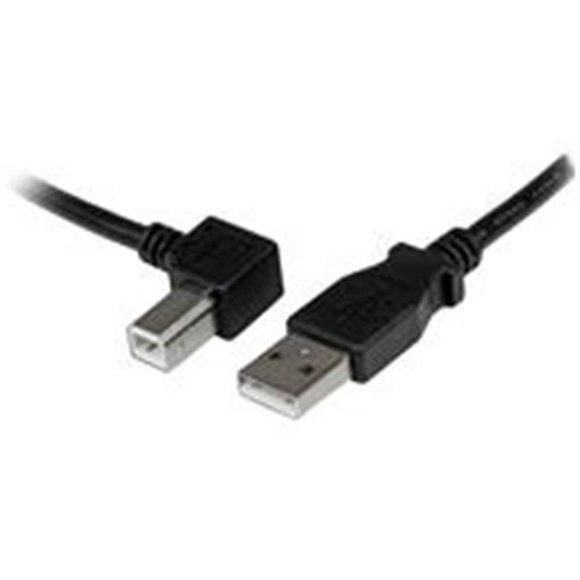 2m USB2.0 A to Left Angle B Cable Male to Male&#44; Black
