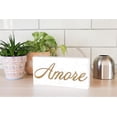 thumbnail image 4 of Amore Marbled White Golden Honey 10 x 5 Wood Tabletop Sign Plaque, 4 of 4