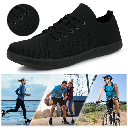 

SUNHUFA Wide Barefoot Shoes Non Slip Mesh Walking Shoes for Men Women (Black 38)