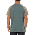 thumbnail image 3 of INSPIRE CHIC Men's Raglan Retro Colorblock Short Sleeve Button Down Henley Shirt S Green, 3 of 5