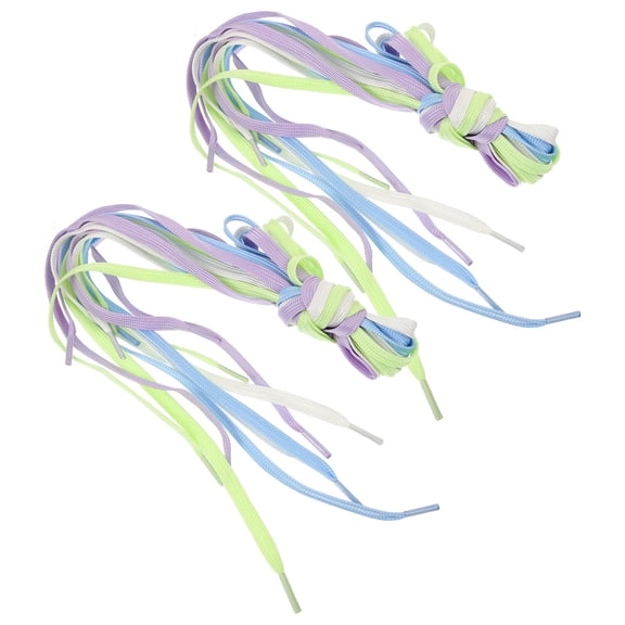 Clispeed 4Pairs Multi Purpose Flat Rope Laces Glow in The Dark Shoe Accessories