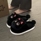 thumbnail image 2 of QYCKABY Zapatillas de algodón con cabeza grande para el hogar con diseño de gatos para mujer, zapatos gruesos de felpa Kawaii con dibujos animados, zapatillas blancas y negras, 2 of 5