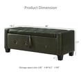 thumbnail image 6 of CQSXDA 48" Ottoman Bench Upholstered Faux Leather with Storage, for Hallway or Bedroom, Dark Green, 6 of 15
