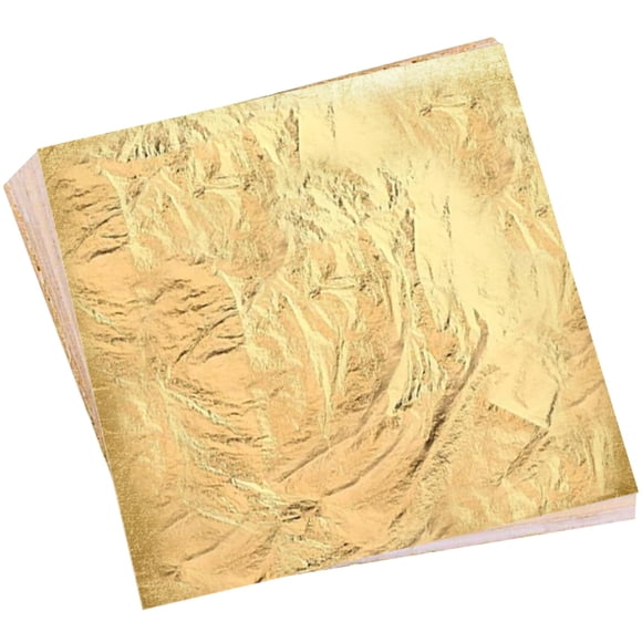 Hojas de pan de oro para pintura artística, decoración de manualidades doradas, 5,5 por 5,5 pulgadas, hojas de lámina de oro de imitación, 100 Uds.