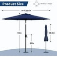 thumbnail image 5 of Acekid 9Ft Patio Umbrella - 8 Sturdy Ribs Outdoor Table Umbrella with Crank Lift & Push Button Tilt - Market Umbrella for Pool, Deck, Yard, Garden, 5 of 7