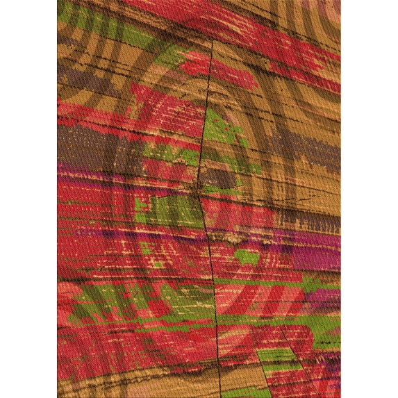 Ahgly Company Machine Washable Indoor Rectangle Transitional Red Area Rugs, 8' x 12'