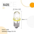 thumbnail image 2 of Uxcell 1.1"x0.46" E10 Screw Base LED Bulb Round Top Mini Spot Light Metal Yellow 10Pcs, 2 of 6