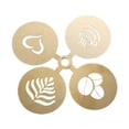 thumbnail image 3 of Juego de 4 plantillas para café, plantillas artísticas con diseños de café, plantillas finas de acero inoxidable para café con leche, tartas y mousse oro, 3 of 10