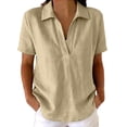 thumbnail image 2 of Women's Casual Loose Plain V-Neck Pullover Top for Everyday Wear, 2 of 7