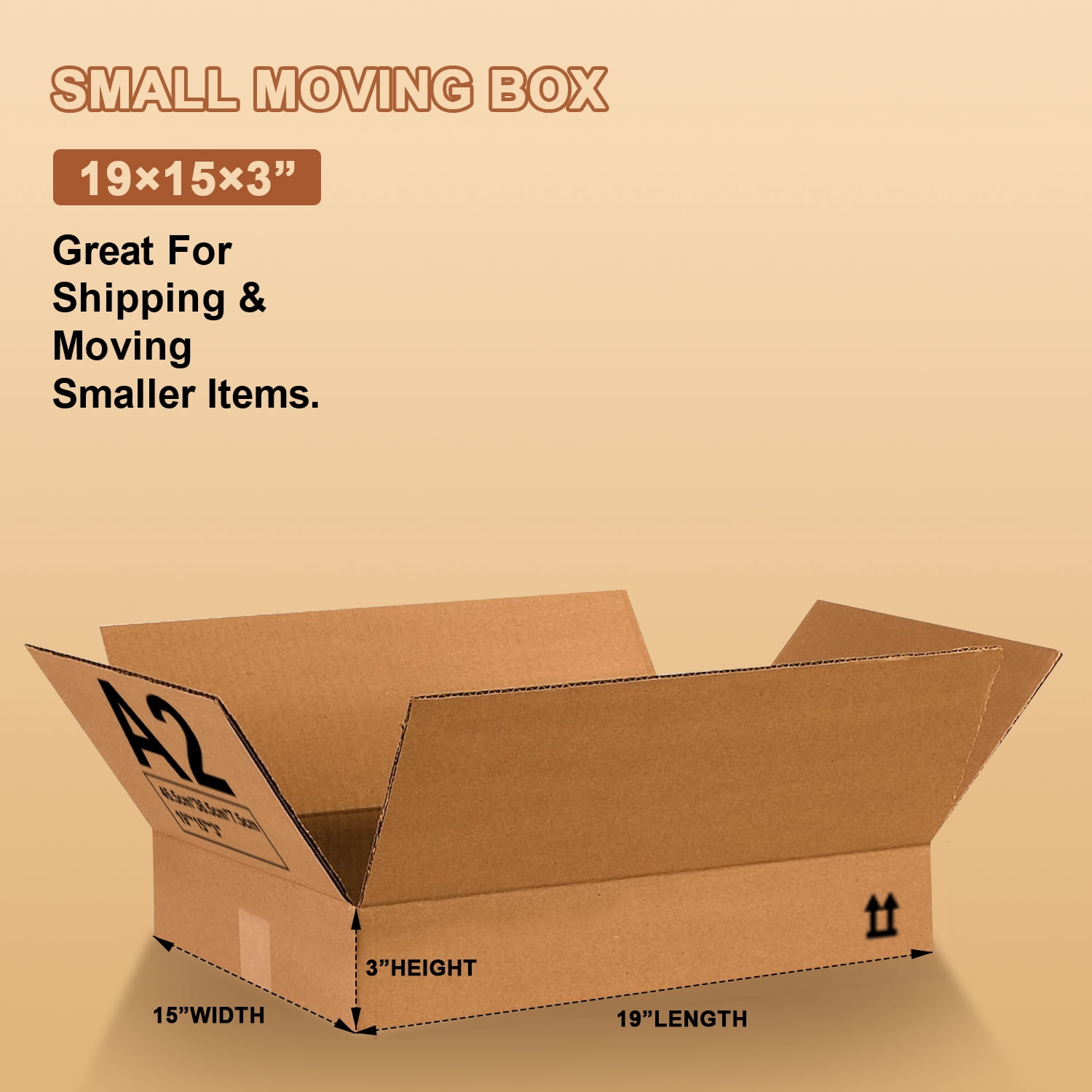 25 Pack Natural Kraft Flat Cardboard Boxes – 19" x 15" x 3" – For Packing, Moving & Organization