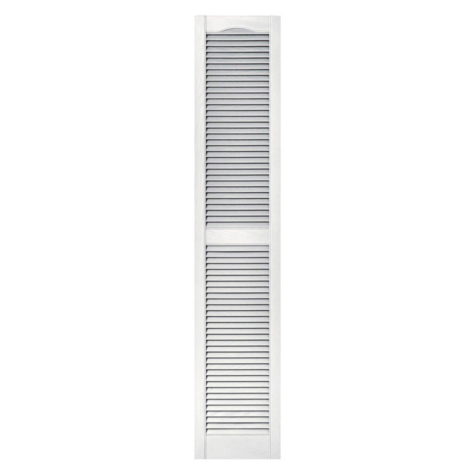 Builders Edge 12W in. Louvered Vinyl Shutter Pair