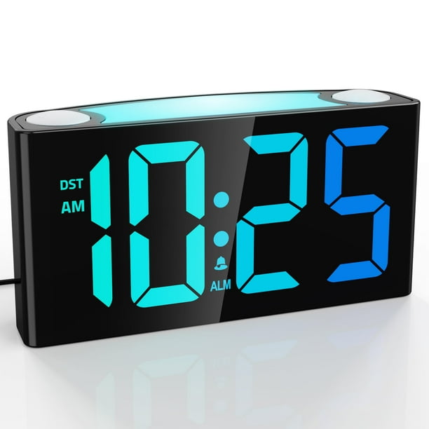 Despertador LED digital Mesqool con dígitos RGB y luz nocturna