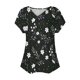 thumbnail image 5 of Tops de Algodón para Mujeres Cuello en V Moda Casual Manga Corta Primavera Verano Top para el Hogar Y Diario, 5 of 6