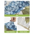 thumbnail image 4 of Blue Hydrangea Bar Stool Covers Set of 6, Spring Vintage Botanical Butterfly Stretch Washable Bar Chair Covers with Backs, Removable Pub Counter Height Chair Cover for Kitchen Dining Room Cafe, 4 of 7