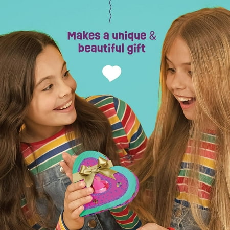 Paint Your Own Wooden Kids Heart Treasure Box Kit - Easter Basket Stuffers - Art Kits for Toddler Girl - Arts and Craft Gifts for Ages 4-6