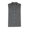 thumbnail image 5 of Stamzod Summer Tops for Women Casual V-Neck Boho Tank Tops Sleeveless Button Up Shirt Beach Vacation Clothes Gray L, 5 of 10