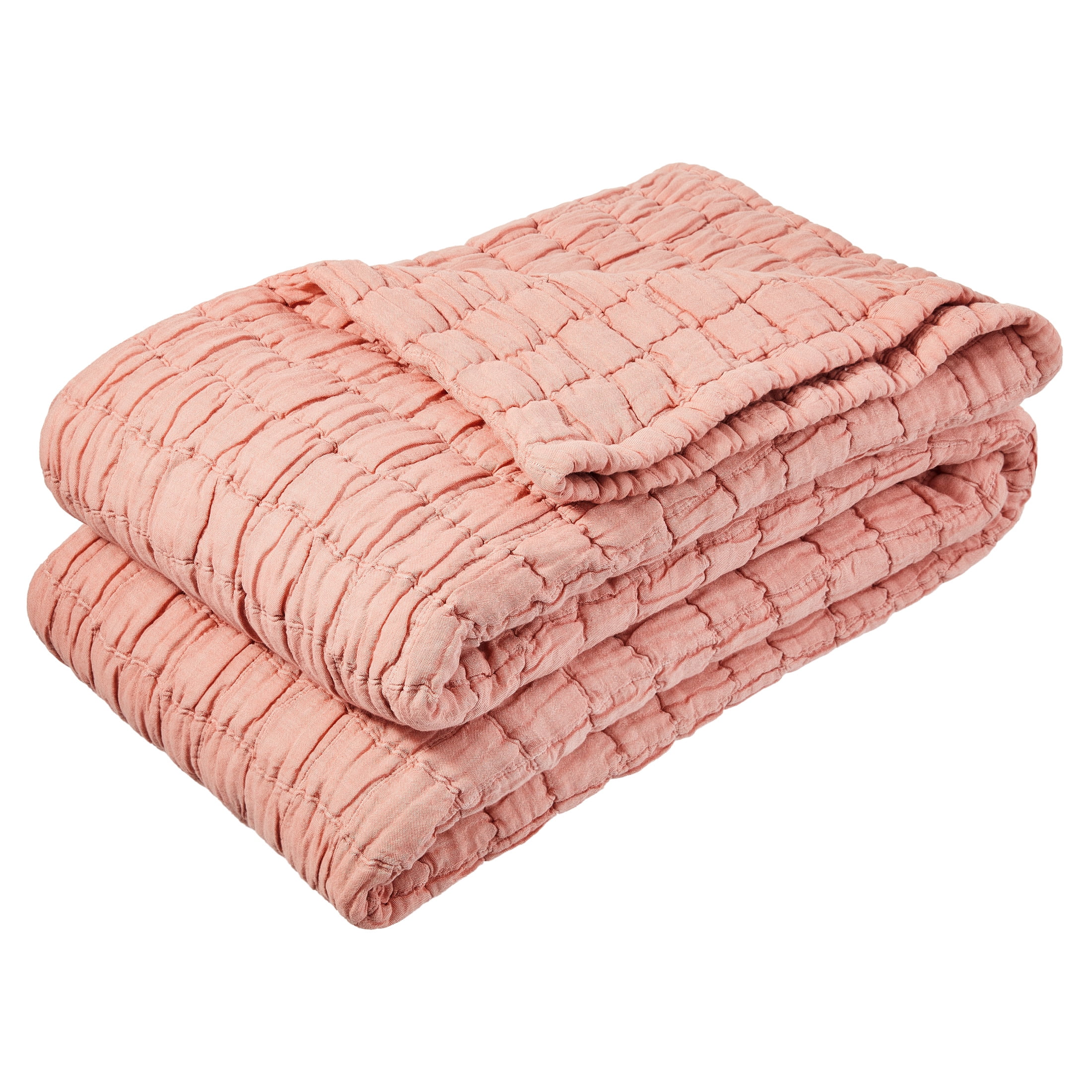 Mainstays Check Matelasse Quilt, Terracotta, King