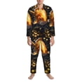 thumbnail image 3 of Lsque Golden Koi And Treasure Pattern Long Sleeve Pajama Set for Men - Soft 2-Piece Sleepwear and Loungewear Set with Pockets, Comfy Nightwear-Large, 3 of 7