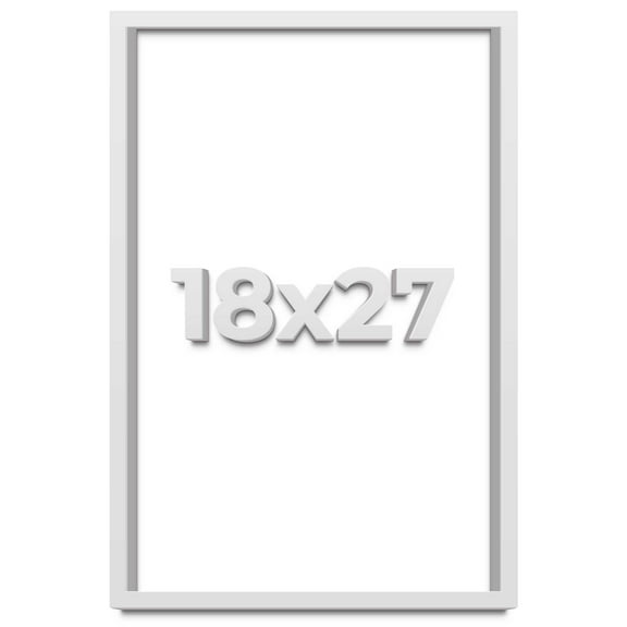 18x27 Shadow Box Frame White | 1 Inches Deep Real Wood Contemporary Shadowbox Display Frame | UV
