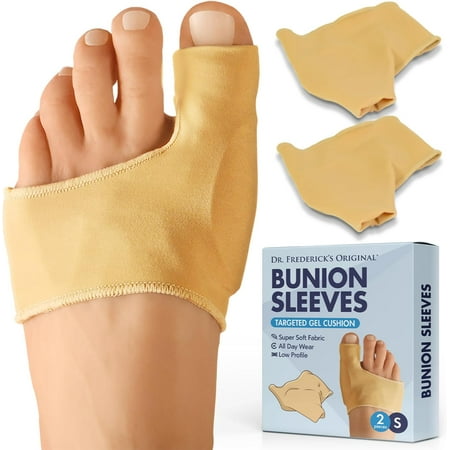 Dr. Frederick's Original Bunion Sleeves - 2 ct - Orthopedic Relief Socks for Pain - Gel Pad Cushion for Big Toe - Small W5-6.5 | M4.5-6