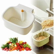 2025 Upgraded Self-Cleaning Sink Strainer Basket – Sink Food Catcher with Bottom Release, Kitchen Sinks Food Waste Collector (white)