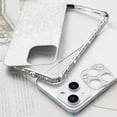 thumbnail image 2 of Compatible with iPhone 15 Plus Bling Glitter Case for Women Cute Diamond Rhinestone Sparkly Acrylic Sticker Back Plating Metal Bumper FrameProtective Girly Fashion Luxury Cover Silver, 2 of 13