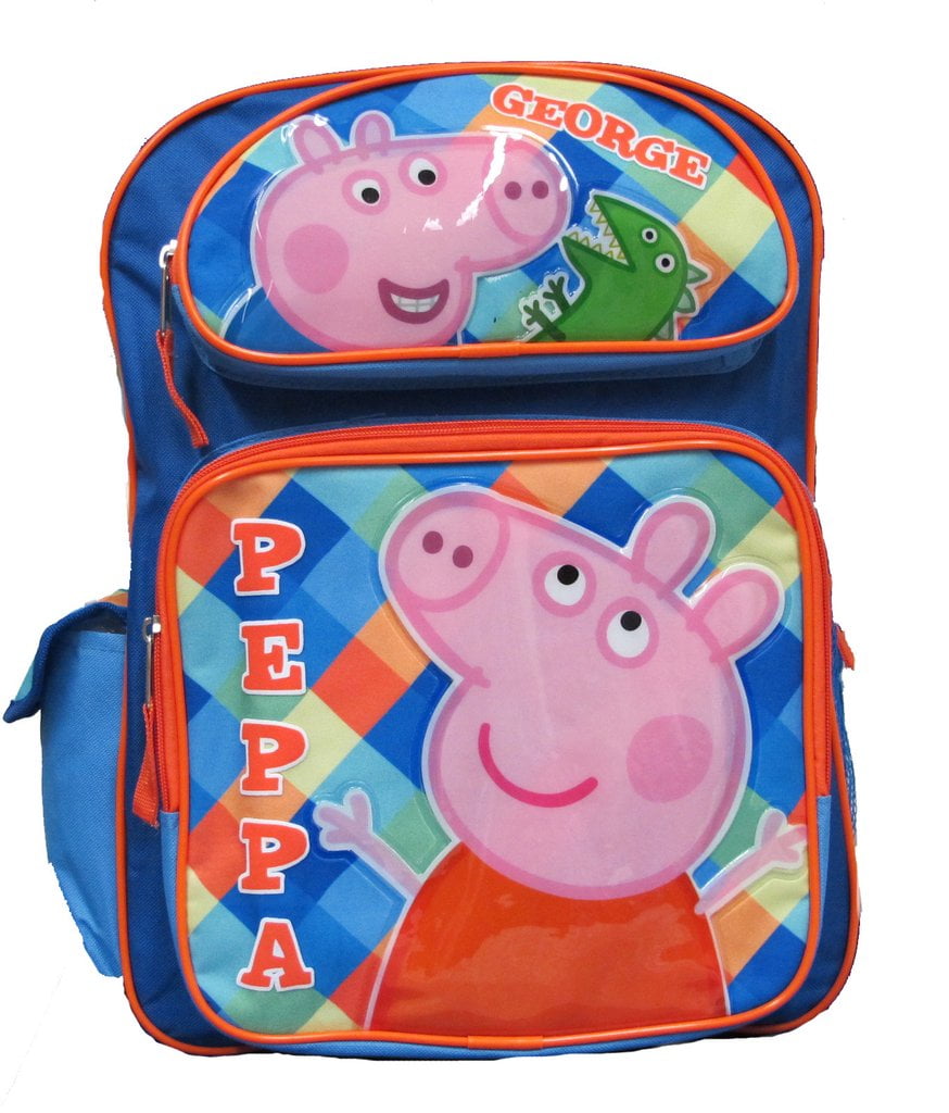 Peppa Pig 16" Large School Backpack Book Bag New 