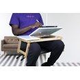 thumbnail image 3 of Mind Reader Bali Collection, Bamboo Portable Laptop Desk/Breakfast Table, Storage Drawer, and Folding Legs, White, 3 of 8