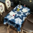 thumbnail image 2 of Blue White Tie Dye Mandala Pattern Rectangle Tablecloth 60"x120",Waterproof Polyester Rectangle Table Cloth, Wipeable Spillproof Polyester Tablecloth for Dining, Camping, Indoor and Outdoor, 2 of 6
