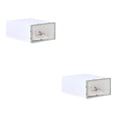 thumbnail image 1 of bedienty Flip Storage Clear Drawer Shoe Box Organiser Stackable Foldable Home Organizer men green 2Set, 1 of 6