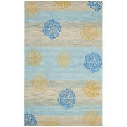 Contemporary Rug - Soho Wool/Viscose Pile -Blue/Multi Style-J-Color:Blue/Multi,Design:Contemporary,Shape:Small Rectangle,Size:5' 6''L x 3' 6''W