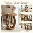 thumbnail image 2 of Fnova Round End Table with 2-Tier Storage, Farmhouse Rustic Nightstand, Bedside Table, Accent Side Table for Living Room, Bedroom, Small Spaces, Balcony, Brown, 2 of 14