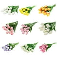 thumbnail image 4 of Naiovety 10X flores artificiales PU flores falsas ramo flores boda interior vívido hogar florero accesorios Decoración Decoración Amarillo, 4 of 6