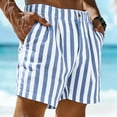 thumbnail image 2 of Yifymode Men's Striped Shorts Casual Summer with Button Closure Elastic Drawstring Waist Quick Dry Lightweight Fit Beach Golf Pockets,Sky Blue M, 2 of 5