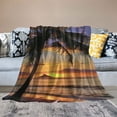 thumbnail image 2 of Chilfamy  Pacific Sunrise at Lanikai Beach Throw Blanket Hawaii Blanket Super Soft Flannel Throw Blanket Lightweight Plush Fuzzy Bed Blanket for Bedding Sofa and Travel  White, 2 of 6