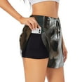 thumbnail image 3 of Lsque Dog Wrapped in Towel 1 Printed Women's Running Shorts with Liner Pockets,Elastic Quick Dry Workout Athletic Gym Yoga Shorts,Womens High Waist Shorts-XX-Large, 3 of 9