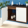 thumbnail image 3 of Modway Transmit 30" Wall-Mount Bathroom Vanity in Walnut Black, 3 of 10