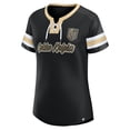 thumbnail image 2 of Women's Fanatics Black Vegas Golden Knights Iconic Athena Lace-Up T-Shirt, 2 of 3