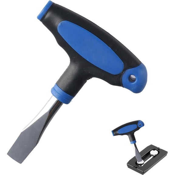 Large Flat Head Screwdriver Blue with Plastic Handle